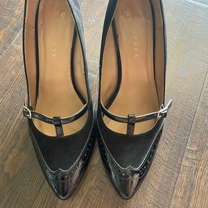 Metaphor black stiletto pointy toe high heel size  8 1/2